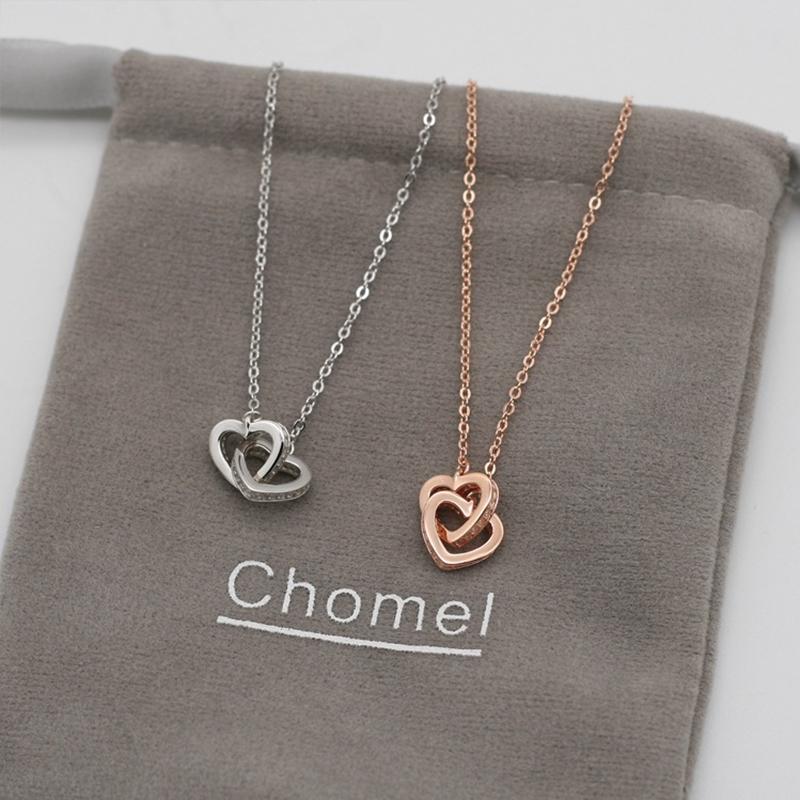Sammenlåsende hjerter halskæde