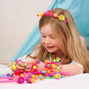 Fremstillingssæt til børnesmykker med snapspænde perler