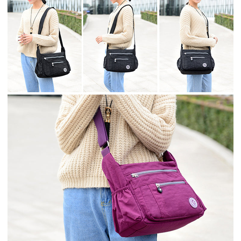 Vandtæt nylon skuldertaske