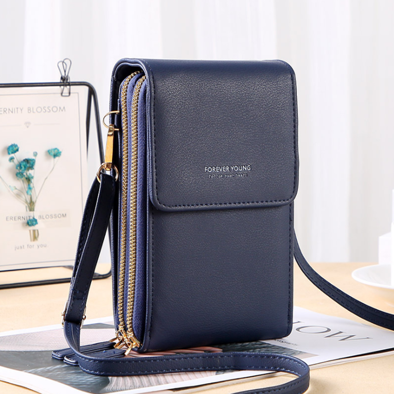 Stor kapacitet Crossbody berøringsskærm telefontaske