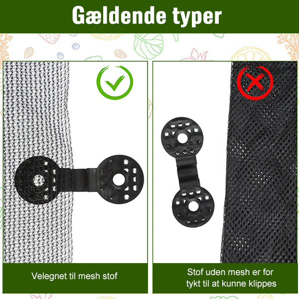 Plastikklemmer til skyggepresenning