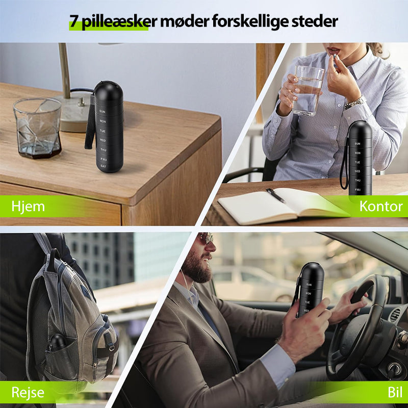 Praktisk 7 dages rejsepilleetui