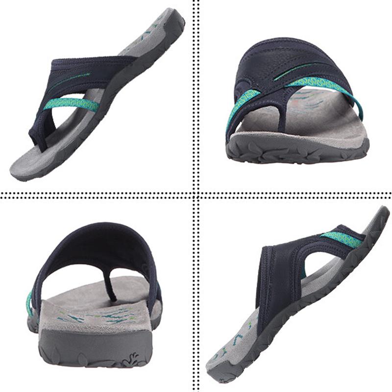 Åndbare sandaler af net- og læderstof