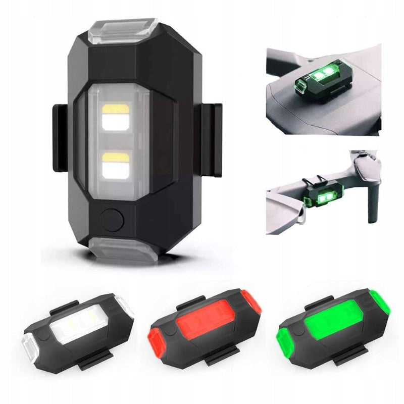 4 farver LED flystroboskoplys og USB-opladning