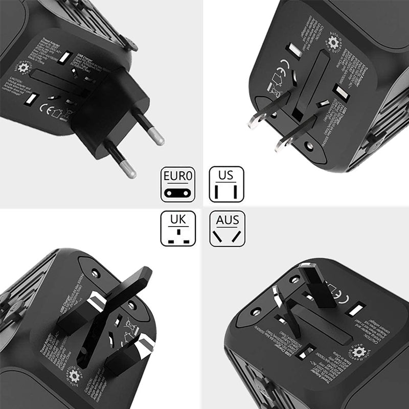 Smart universal rejseadapter med spændingskonvertering