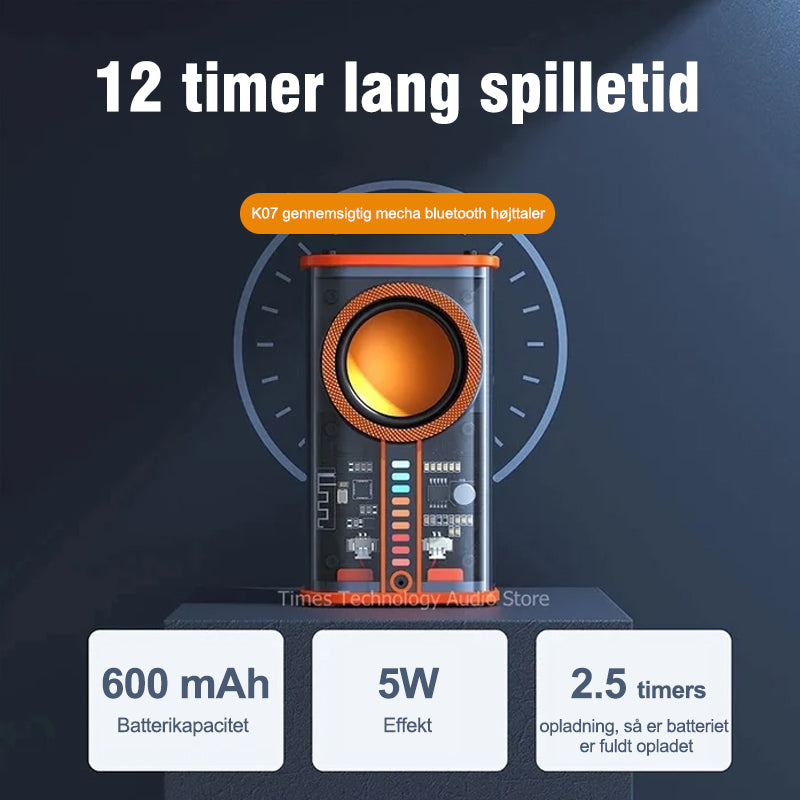 Gennemsigtig Mecha trådløs Bluetooth-højttaler