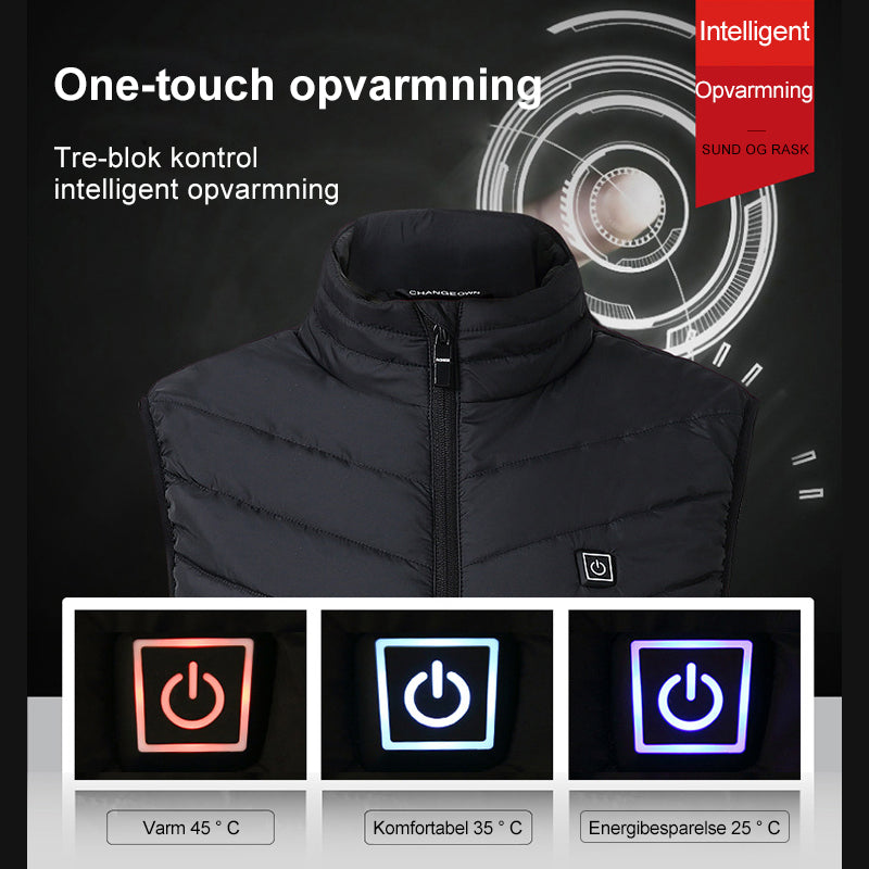 Hurtigtvarmende vest (8 varmelegemer)