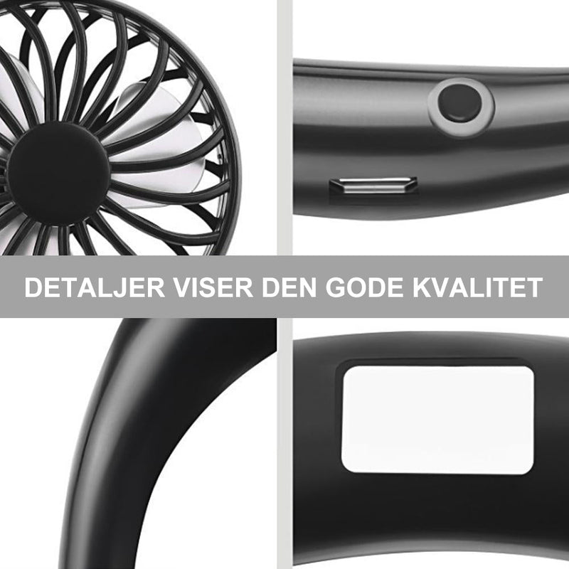 Genopladelige mini-halsventilatorer