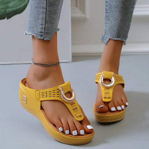 Sommer Dame flip flops med tykke kiler