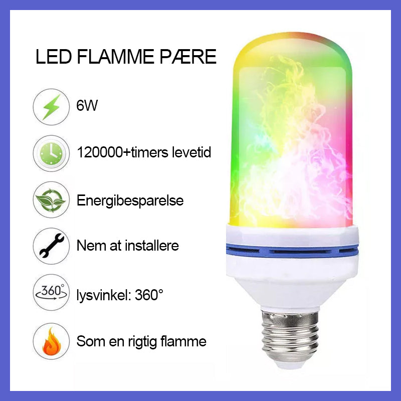 LED flamme pære med tyngdekraftsfølende effekt