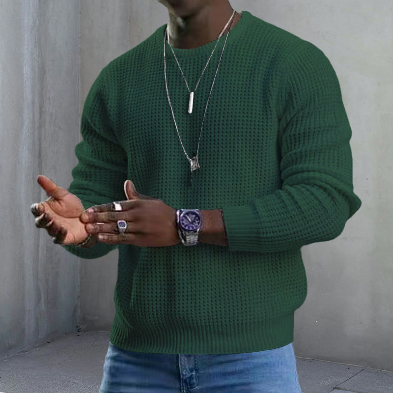 Langærmet Pullover-sweater med rund hals