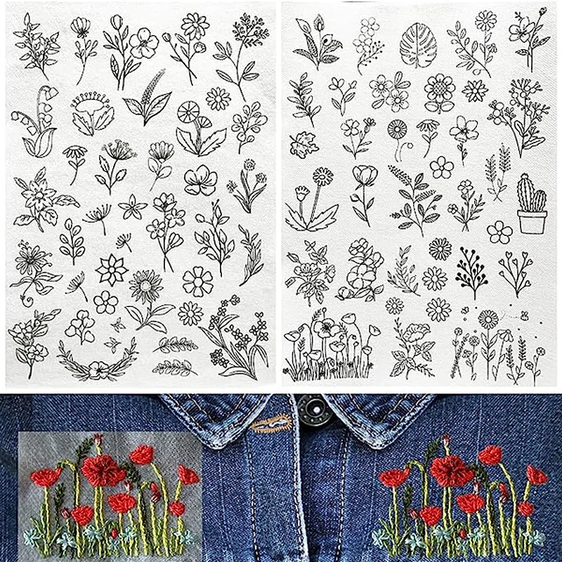 Broderitrykt papirsæt