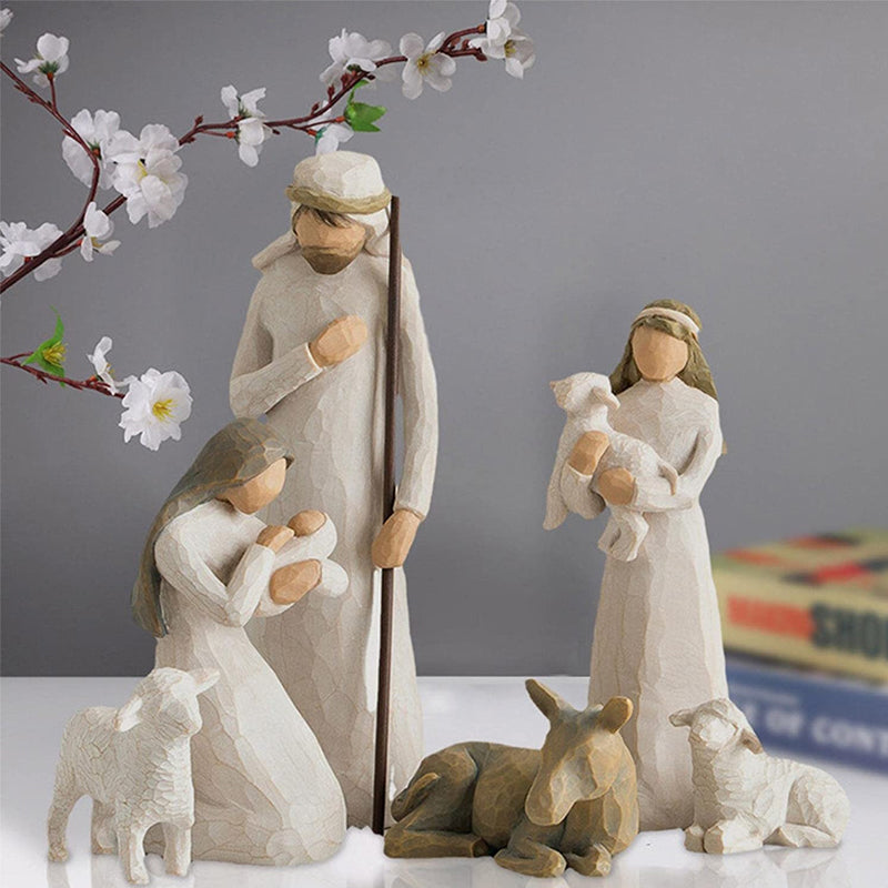 Willow Tree Nativity Figurines 6 PCs Resin Easter Ornament