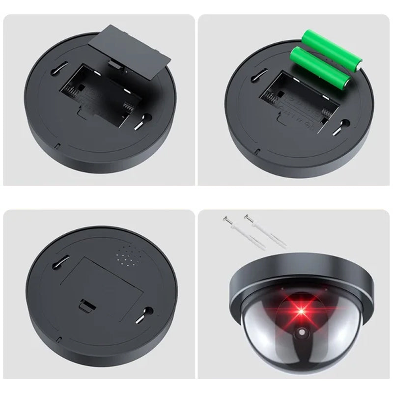 Simuleret falsk sikkerhedskamera med rødt lys