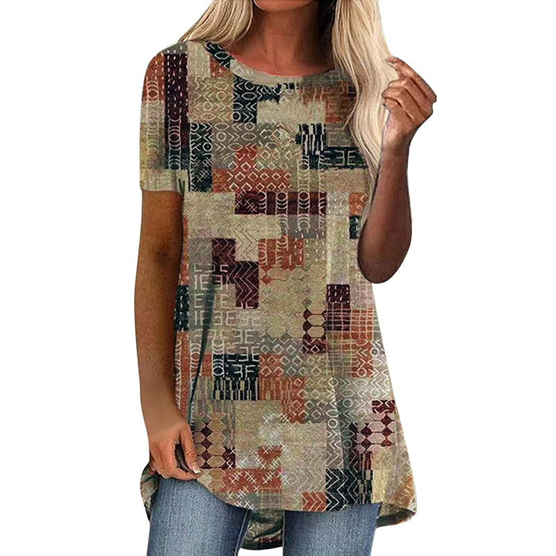 Kortærmet T-shirt med digitalt print