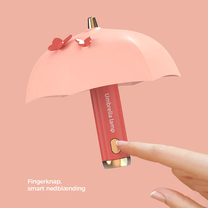 Mini paraplyformet natlampe med USB genopladeligt batteri