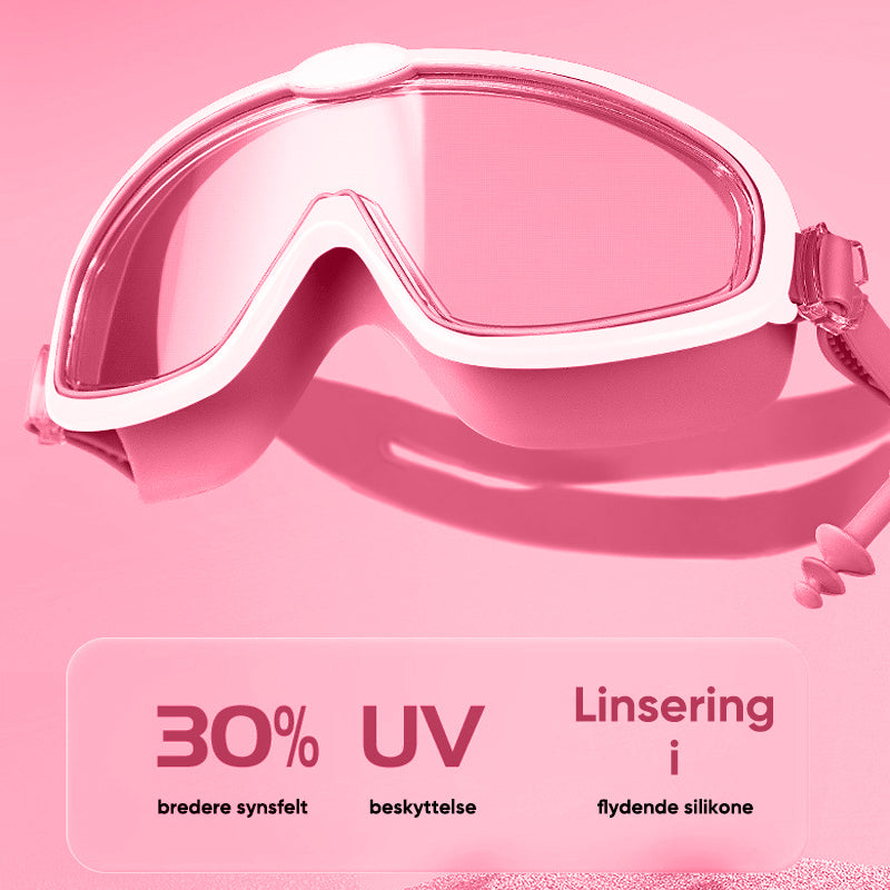 Anti-duggende svømmebriller med stort stel