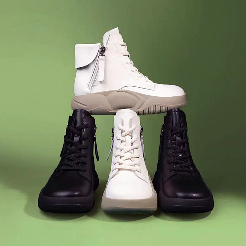 High-top plateausko med tyk, blød sål