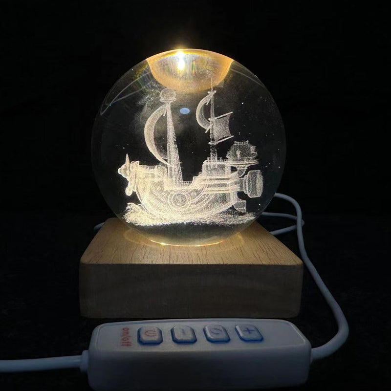 Crystal Ball Night Light Creative DIY Oppladbar Lighting Night Light