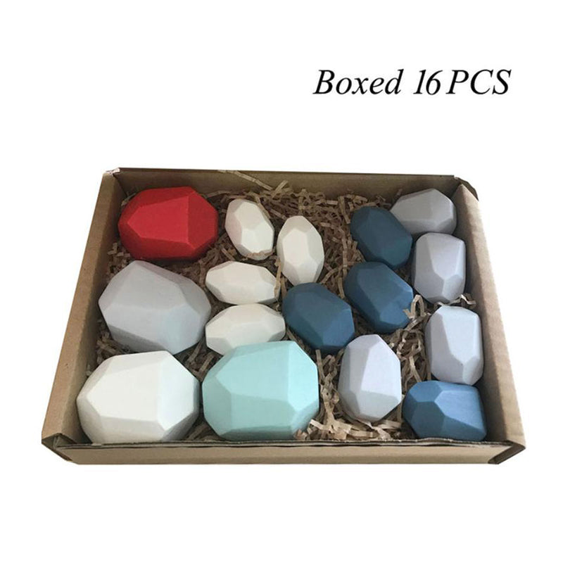 Stenblokkesæt i træ | Balancespil