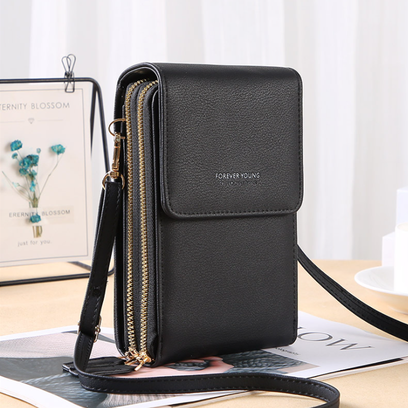 Stor kapacitet Crossbody berøringsskærm telefontaske