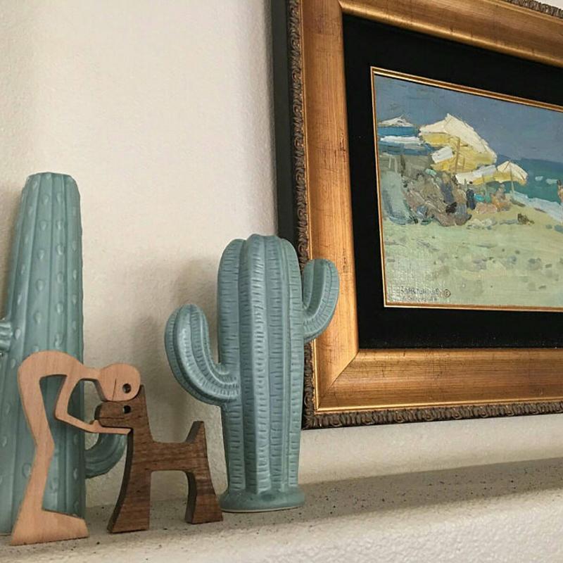 Kæledyrs elsker - træskulptur bordornamenter