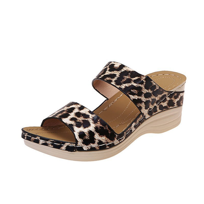 Casual sandaler med dyreprint til kvinder
