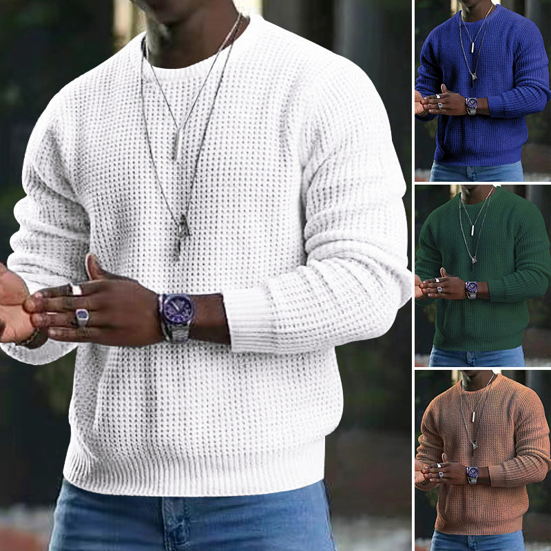 Langærmet Pullover-sweater med rund hals