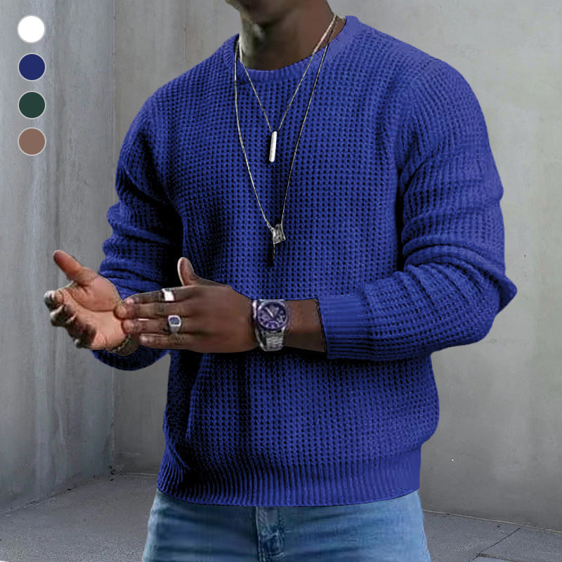 Langærmet Pullover-sweater med rund hals