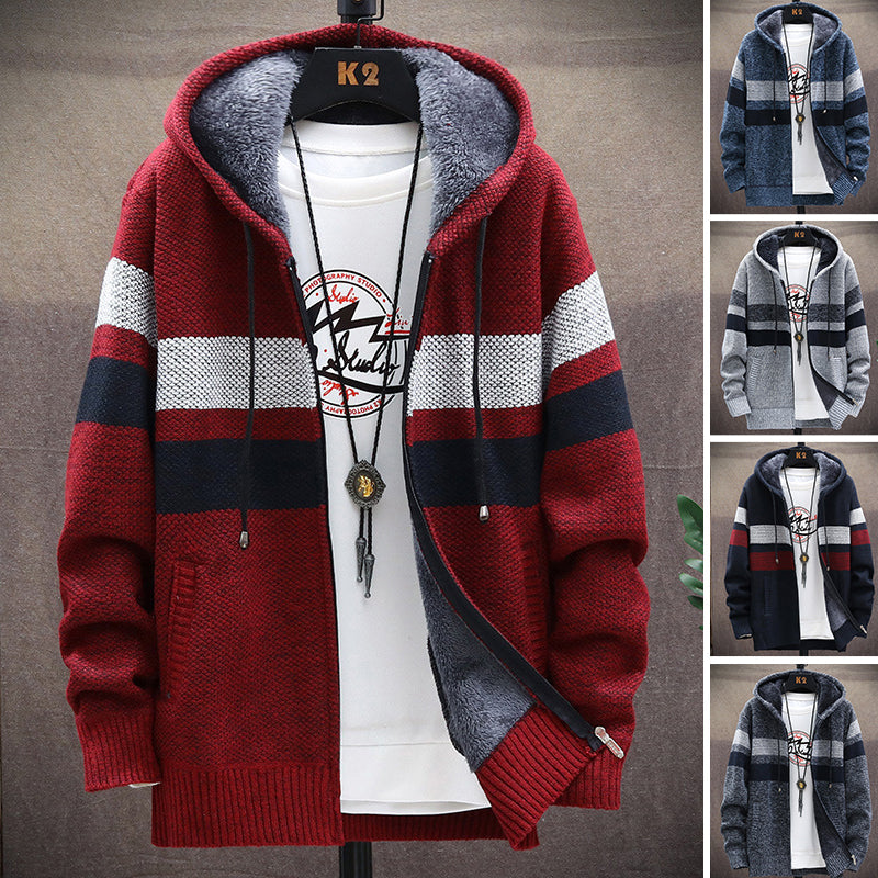 Stribet herresweatshirt