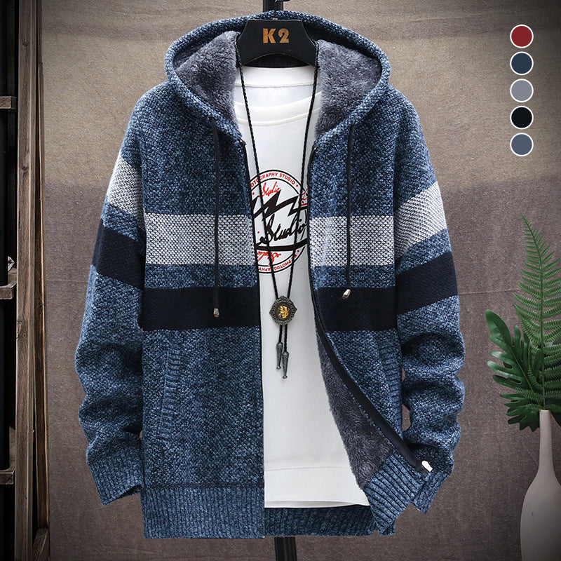 Stribet herresweatshirt