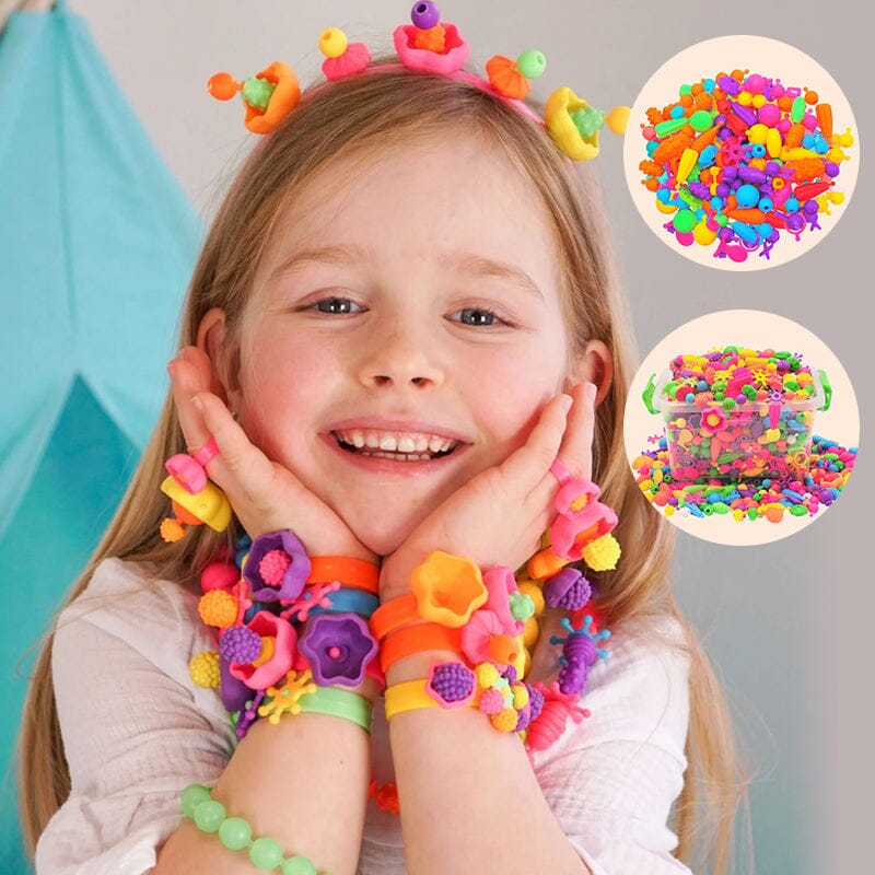 Fremstillingssæt til børnesmykker med snapspænde perler