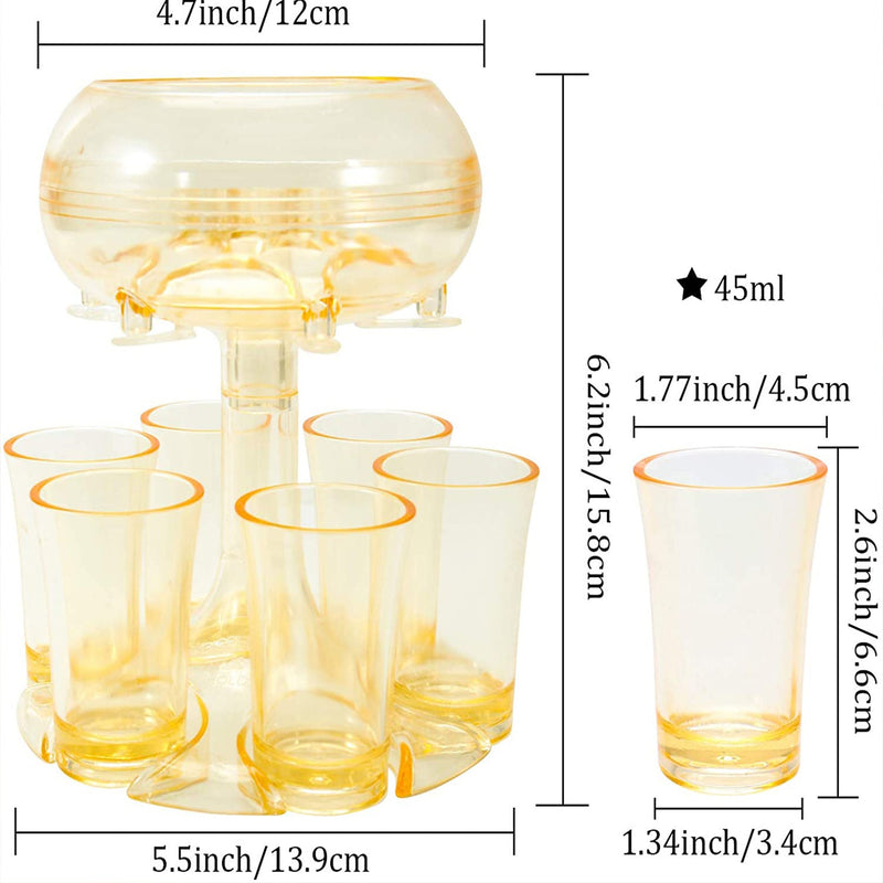Dispenser og holder til 6 shotglas