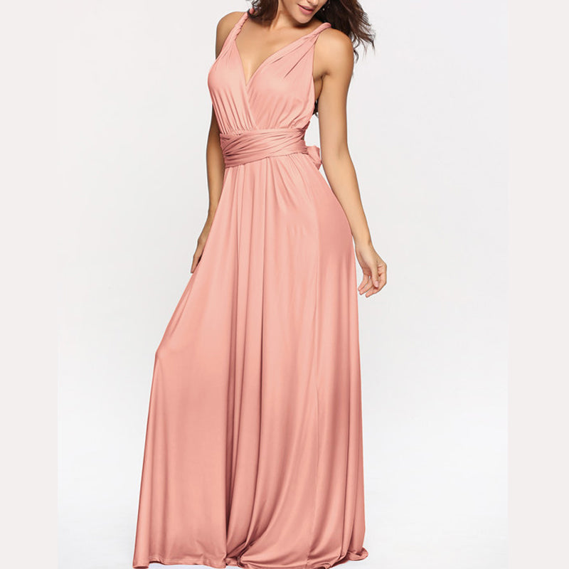 Rygløs kjole med bindestrop