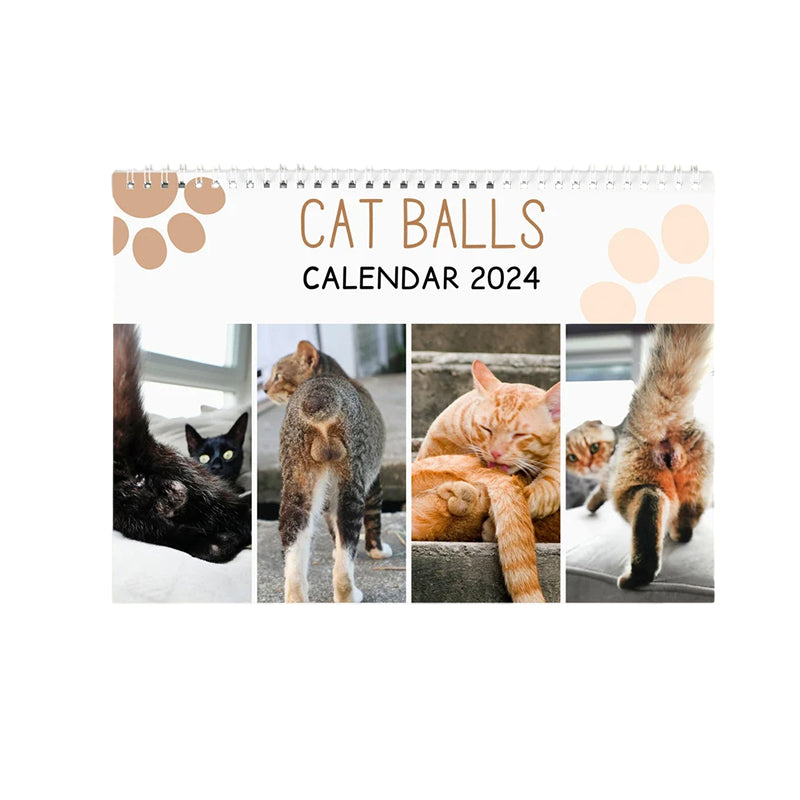 Sjov 2024 kalender med kattekugler