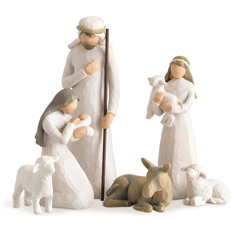 Willow Tree Nativity Figurines 6 PCs Resin Easter Ornament