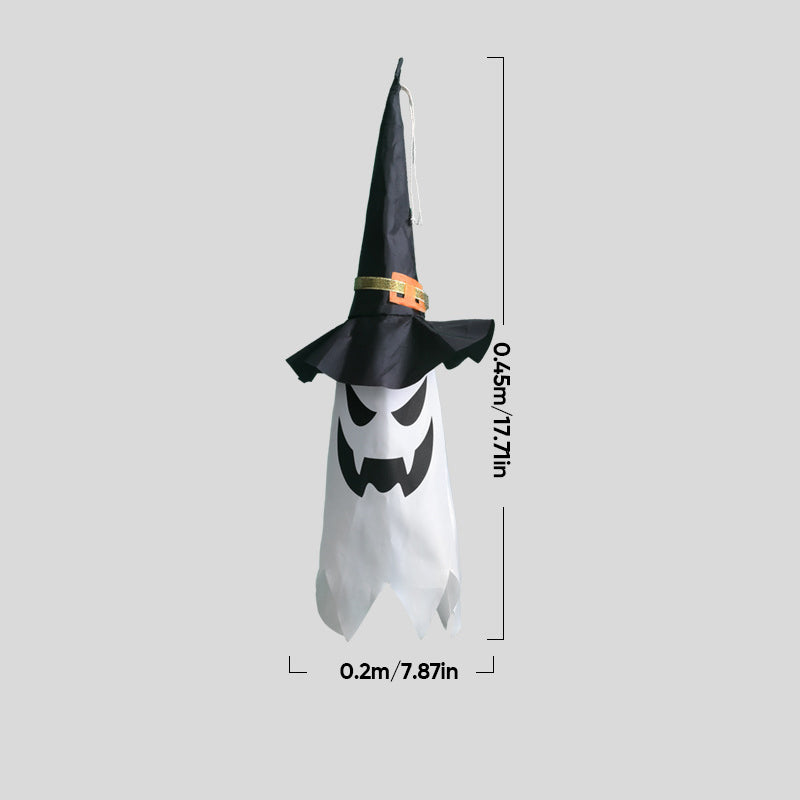 Hængende belyste heksehatte til Halloween