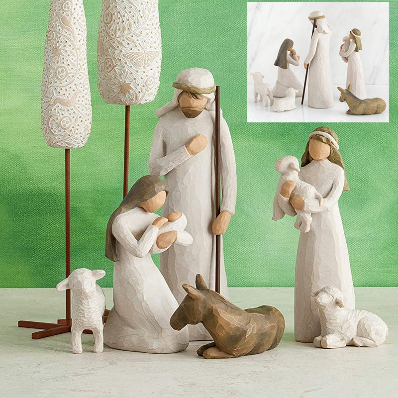 Willow Tree Nativity Figurines 6 PCs Resin Easter Ornament