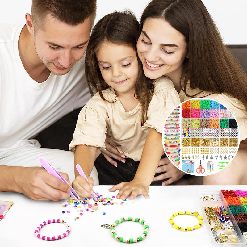 Sæt med lerperler til fremstilling af armbånd