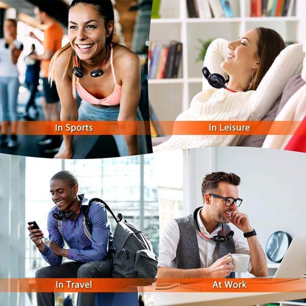 Genopladelige mini-halsventilatorer