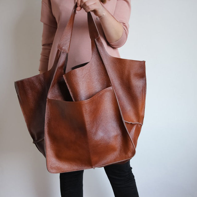 Kvinder Oversize Weekender læder håndtasker